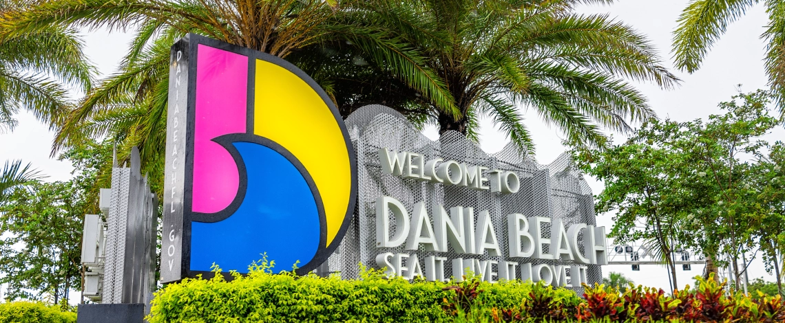welcome sign in dania beach fl