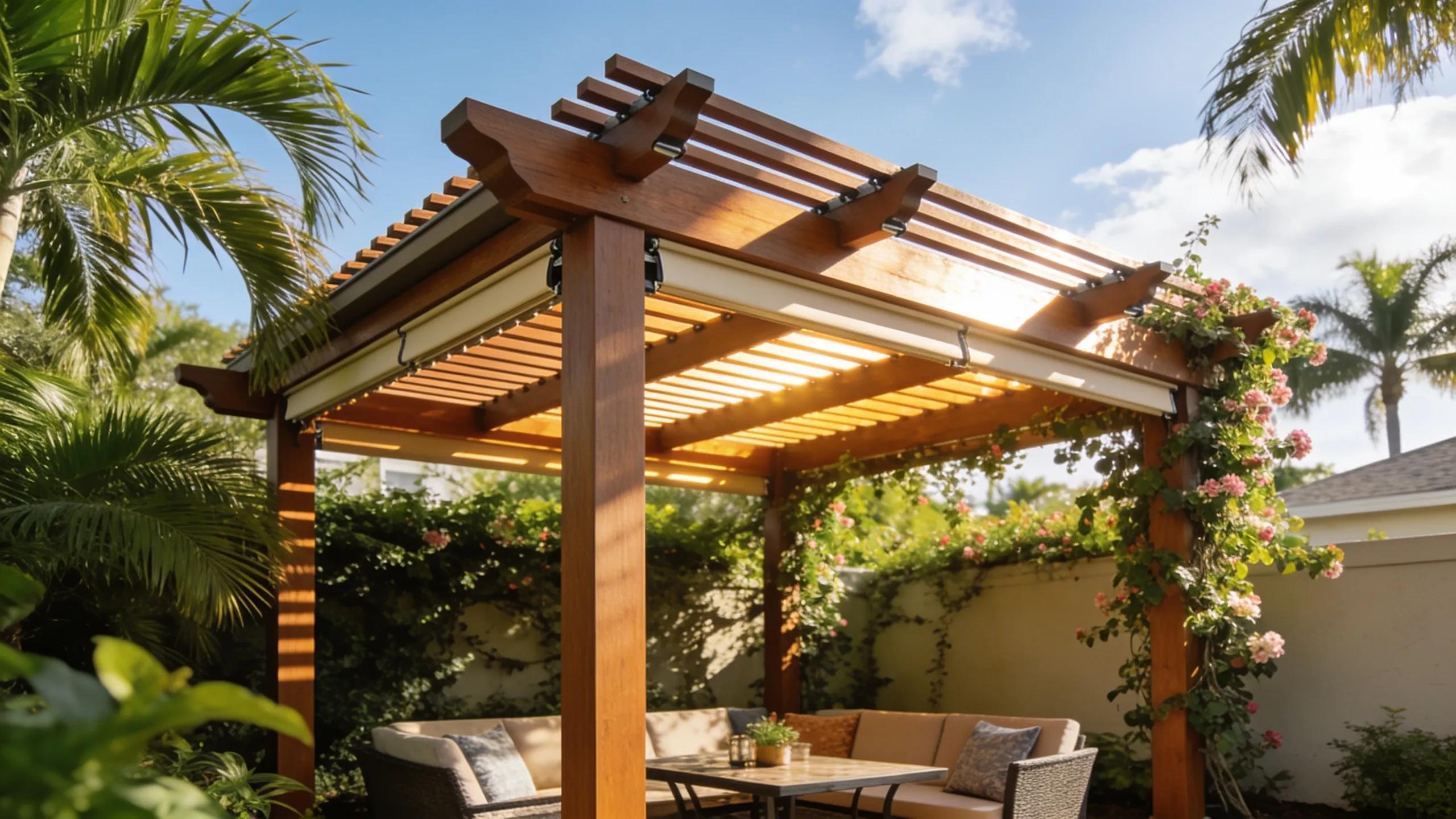Stunning outdoor pergola designed for durability in Florida's weather conditions