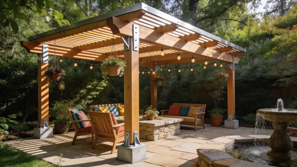 Elegantly designed pergola enhancing outdoor space with airflow and shade features