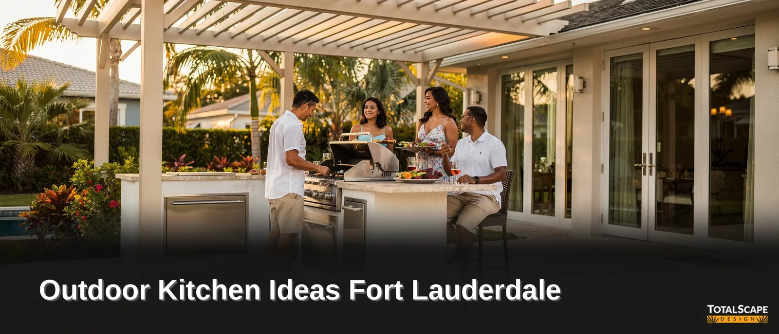 Outdoor kitchens are treated as essentials, not optional upgrades, for year-round entertaining in Fort Lauderdale