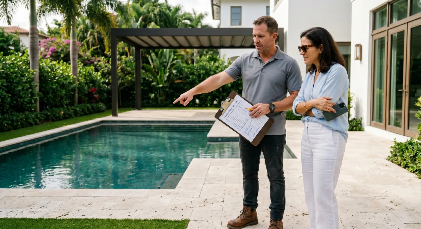 Landscape design consultation on-site in Fort Lauderdale