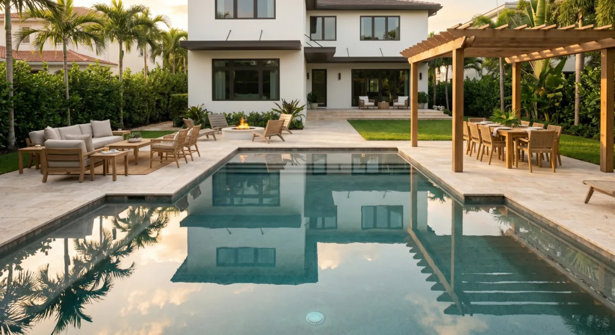 Paver patio and pool deck in Fort Lauderdale, FL