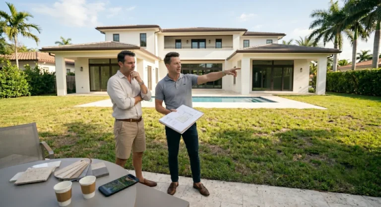 On-site custom pool design consultation at a Fort Lauderdale home
